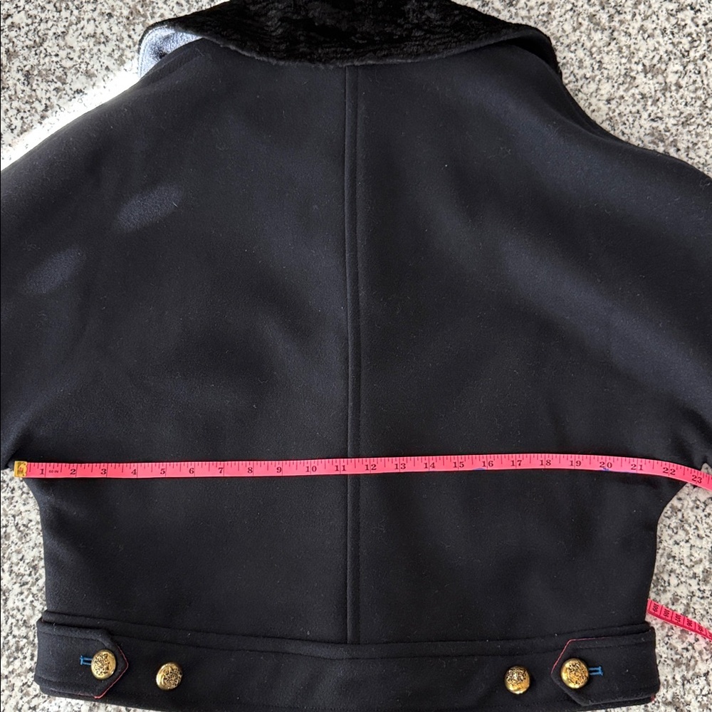 Free People Wool Blend Eisenhower Military Jacket w/Faux Fur Beading Ribbon Sz M - Picture 13 of 15